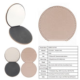 1 PC Khaki Leather Case Stainless Steel Compact Mirror Standable Single Sided Mirror Available In Oval Floral And Various Shapes Perfect For Precision Makeup Ideal Gift For Mother Daughter Sister Girlfriend Suitable For Home Office Travel And More